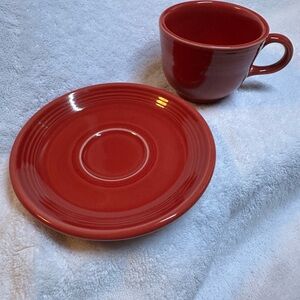 Fiesta Scarlet Red Cup and Saucer Set